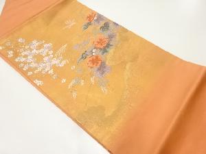 芒に花模様織出し名古屋帯